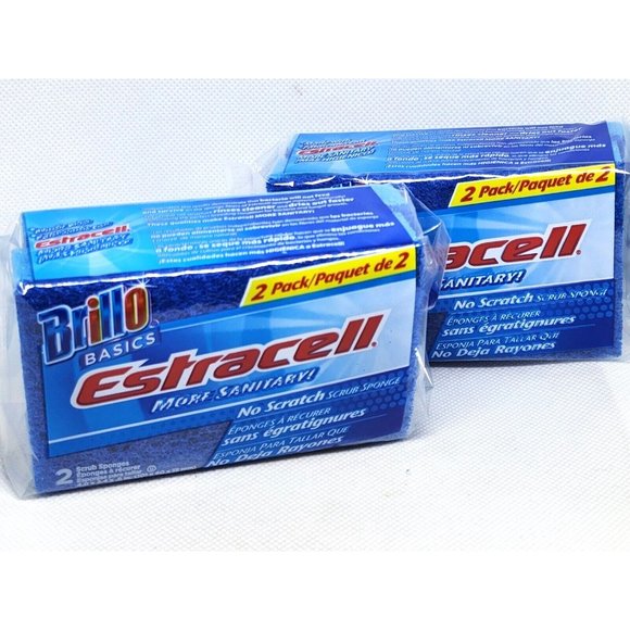 2 Brillo Basics Estracelli Sanitary 2 Pack No Scratch 2010 Armaly Soft Scrub Pad - Picture 13 of 16